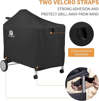 SUPJOYES Grill Cover for Weber Performer Deluxe Charcoal, 22 Inch BBQ Covers, Premium Heavy Duty Waterproof Accessories for Weber 7152 Performer Charcoal Grills