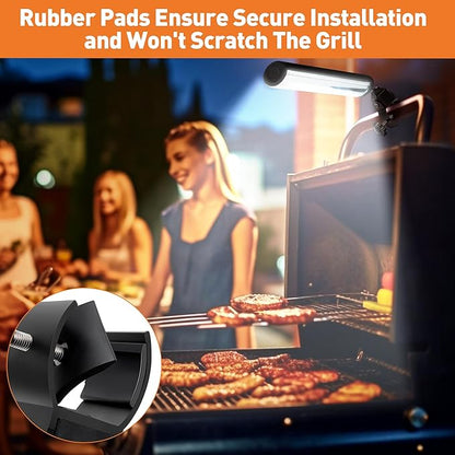 Meonum 1 Pack BBQ Grill Light Compatible with Blackstone Griddle for Outdoor Grill, Gifts for Men Dad Husband, Battery Operated Barbecue Lights with 360 Degrees Adjustable C Shape Clamp