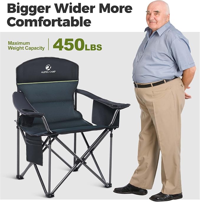 ALPHA CAMP Oversized Fully Padded Camping Chairs - Image 4