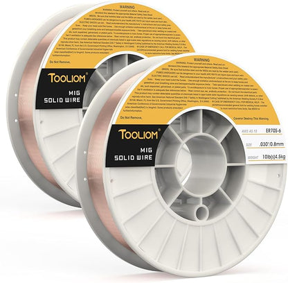 TOOLIOM ER70S-6 .030"(0.8 mm) Mild Steel MIG Solid Welding Wire on 10-Pound Spool Compatible with TL-200M TL-250M Pro 2PCS
