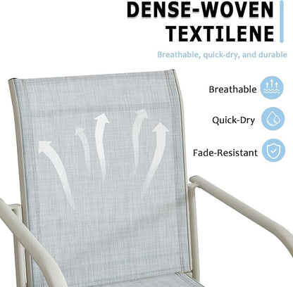 Stackable Patio Chairs Set of 8, Outdoor Dining Chairs - Image 4