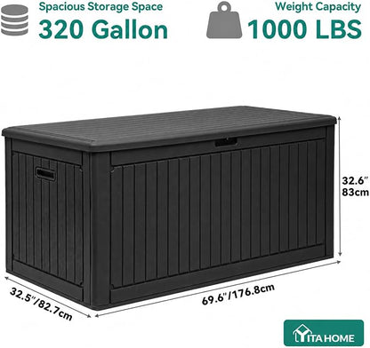 YITAHOME 320 Gallon Double-Wall Deck Box - Image 7