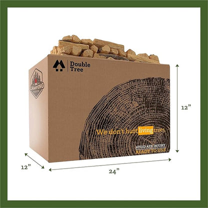 Double Tree Fire Starter Sticks - 100% Natural Cedar Wood Kindling, Quick & Easy Burning for Campfire, Camping Cooking Stove, Fire Pit, Fireplace & Grilling, lndoor & Outdoor - (X-Large 2 Cubic ft)