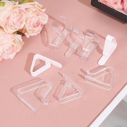 uxcell 32 Pack Plastic Tablecloth Clips, Table Cloth Cover Clamps Windproof Holder Clips 2.17" x 1.69" for Home Party Picnic Wedding Camping Dining Tables, White