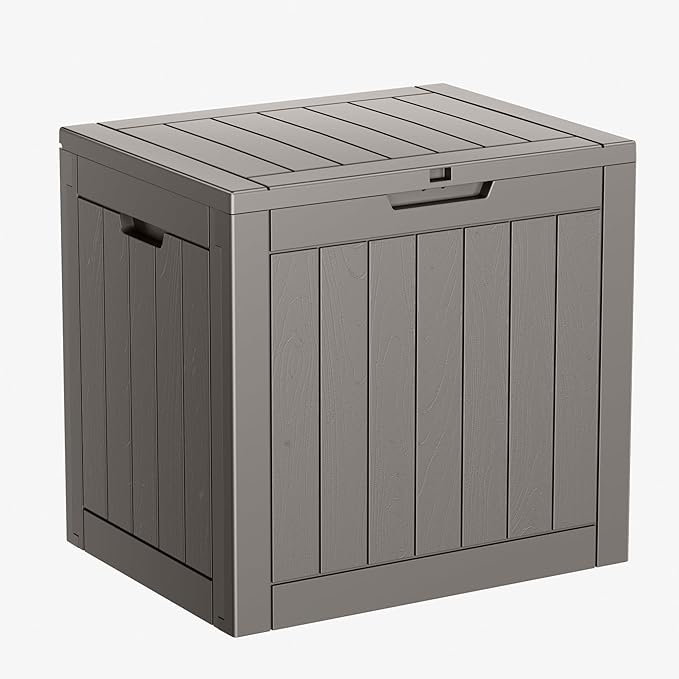 ROJIK 37 Gallon Resin Deck Box, Lockable Waterproof Weatherproof Outdoor by ROJIK