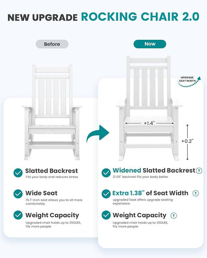 SERWALL Oversized Rocking Chair, Outdoor Rocking Chair - Image 6