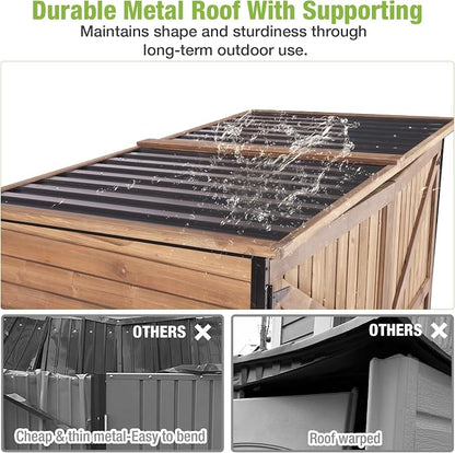 GUTINNEEN Weatherproof Outdoor Trash Can Shed, Outdoor Storage Shed - Image 5