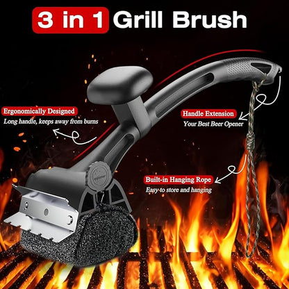 2 Pack Replaceable Cleaning Head, Grill Brush Bristle Free