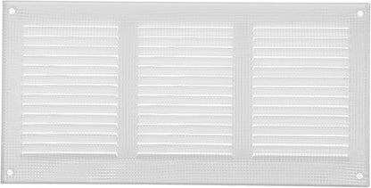 Repa Market 12x6 Inch Air Vent Cover/White Galvanized Steel Louvered Grill Cover with Mesh Screen/Wall or Ceiling Vent/Durable Flush Mount HVAC Register for Indoor and Outdoor Ventilation
