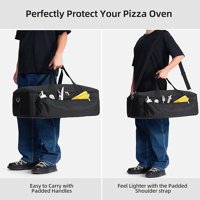 NOELIFE Bag for Ooni Koda 12, Portable Carrying Case with Pockets for Ooni Pizza Oven Accessories, Padded Carry Bag Made of Thickened Fabric, Heavy-Duty and Water Resistant (Oven Not Included)