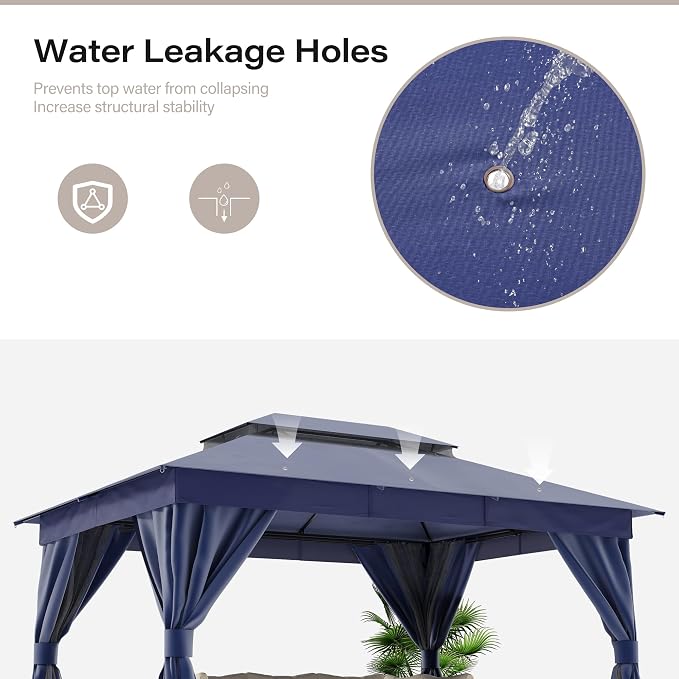 10'x12' Outdoor Gazebo, Heavy Duty Metal Frame Patio Canopy - Image 5
