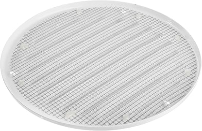 White Metal 5'' Inch Round Ventilation Grille - Inside/Outside use - (Grille: 5''Ø/Cover Area: 6.25''Ø) - Air Vent Louver - Available 4 Sizes / 2 Types / 1 Color.