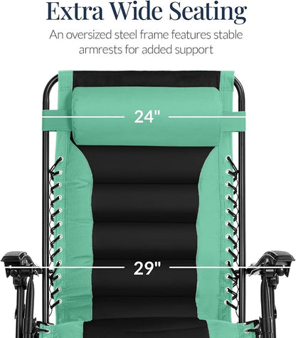 Best Choice Products Oversized Padded Zero Gravity Chair, Folding Outdoor Patio - Image 4