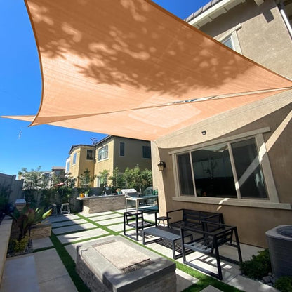 Sun Shade Sail 18' x 18' x 18' Peach Fuzz Triangle Custom Size | 95% UV Block by SUNLAX