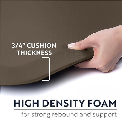KANGAROO Thick Ergonomic Anti Fatigue Mats for Kitchen Floor, Cushioned Standing Office Desk Mat, Waterproof Scratch Resistant Topside, Supportive All Day Comfort Padded Foam Rugs, 20x32, Cappuccino