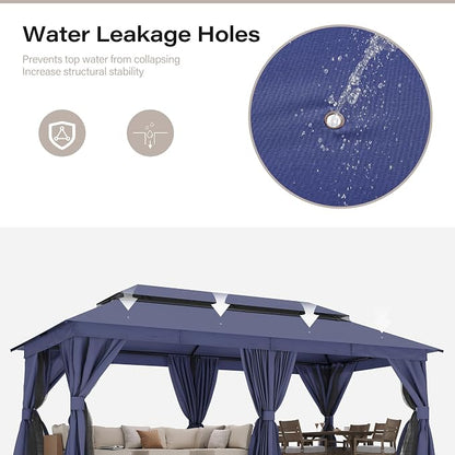 10'x20' Outdoor Gazebo, Metal Frame Heavy Duty Patio Canopy Tent Shelter - Image 9
