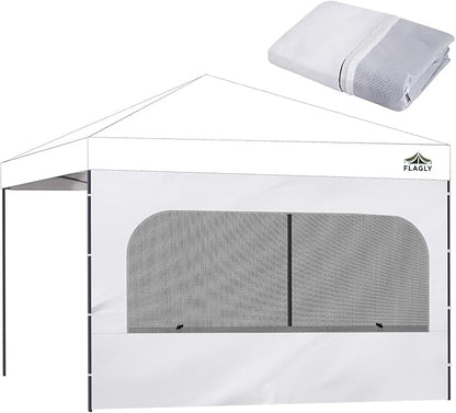 10x10 Pop Up Canopy Sidewall - 1 PC 300D Waterproof Attachable Tent Wall, Privacy Shade for Outdoor Events, Vendor Booths (Tent Not Included, with U-Shaped Window)