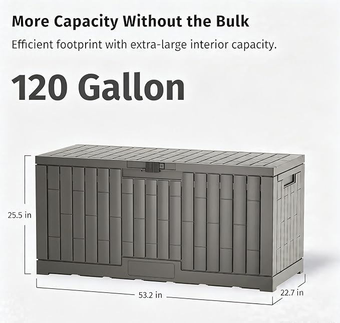 120 Gallon Resin Deck Box, Package Delivery Box - Image 2