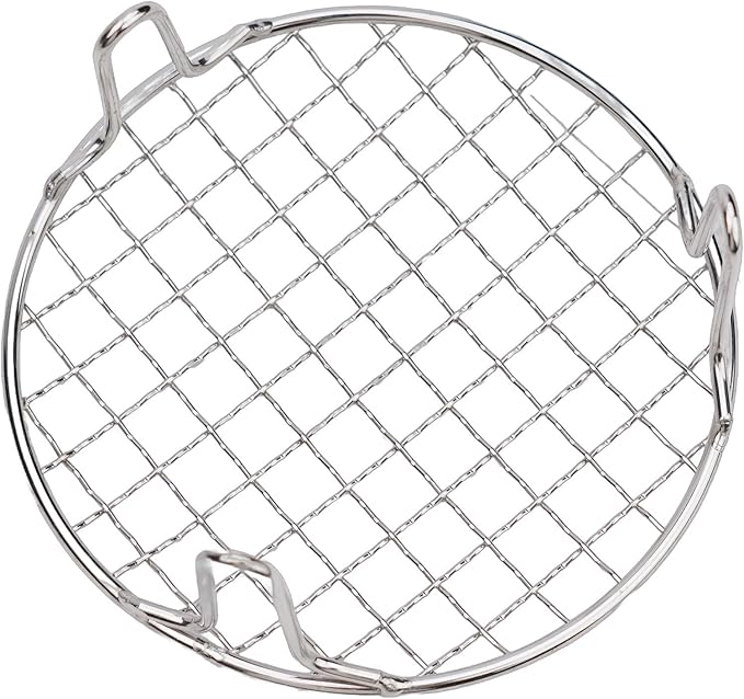 Stainless Steel BBQ Grill Grid with Legs, Round Grid Cooking Net, Even Heating for Outdoor Camping and Home Barbecue(15cm)
