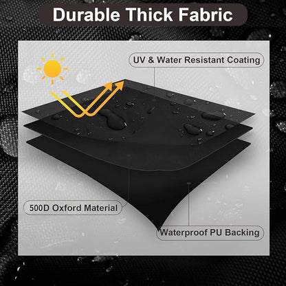 PureFit Patio Furniture Covers, Outdoor Table Furniture Cover Waterproof Rectangle, Patio Sectional Couch Set Cover for Deck, Lawn and Backyard, UV Resistant, 90"L x 64"W x 28"H, Black