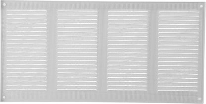 Vent Systems 16'' x 8'' Inch (Overall Dimensions) White Metal Air Vent Cover - Louvered Rectangular Return Grill with Built-in Protective Mesh Screen - HVAC Ventilation Grille for Home Improvement