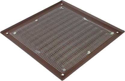 Square Ventilation Grille / 6" x 6" Inch Inside Measurement/Brown Metal Air Vent Louver - Inside/Outside use - / 7.7" x 7.7" Inch Outer Measurement
