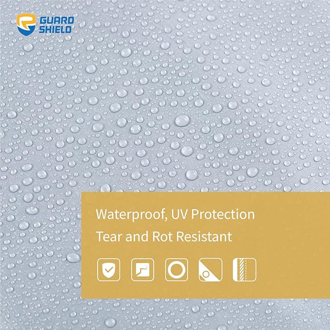 GUARD SHIELD Silver Tarp Waterproof 8x8 Feet Medium Duty All Purpose Poly Tarps Cover 7mil