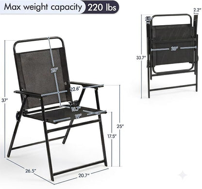 Yaheetech Outdoor Patio Chairs Set of 4, Folding Lawn Chair, no assembly - Image 3