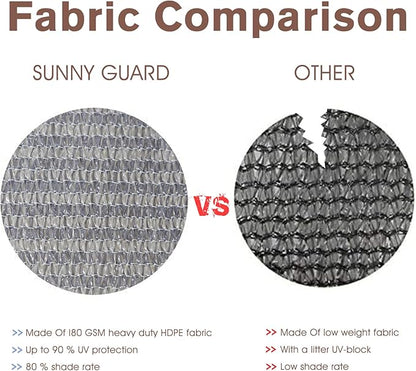 SUNNY GUARD 2.5/2.6/3/3.3/4/5/6/8 Balcony Privacy Screen Fence, Apartments Railing, Heavy Duty Wind Block Screen for Outdoor,Porch,Patio,Deck Privacy,3'x10' Brown-Grey（We Make Custom Sizes）