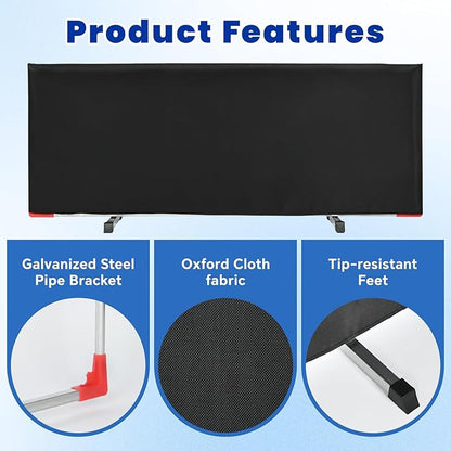 Pickleball Ball Barriers 3 Pack - Court Dividers for Pickleball Courts, Portable Black Barriers for Ball Containment and Court Division