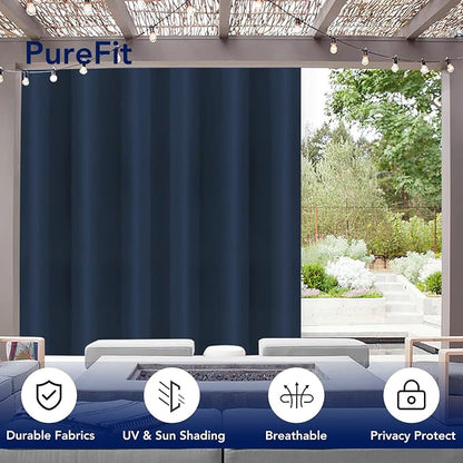 PureFit Outdoor Curtains for Patio Waterproof Weatherproof Outside Curtains | - Image 3