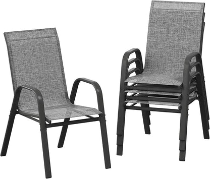 Garvee Patio Chairs Set of 4, Stackable Chairs by Garvee