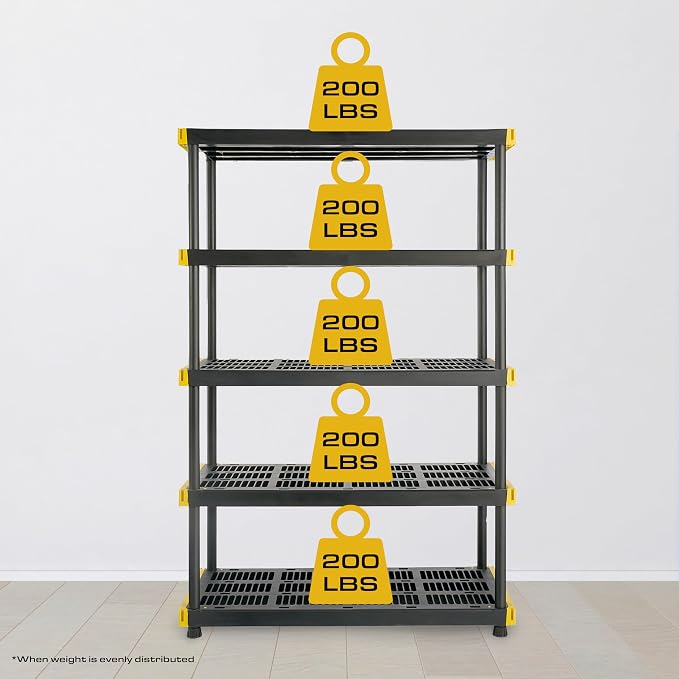 CX 5-Tier Heavy Duty Plastic Storage Shelves - Image 4