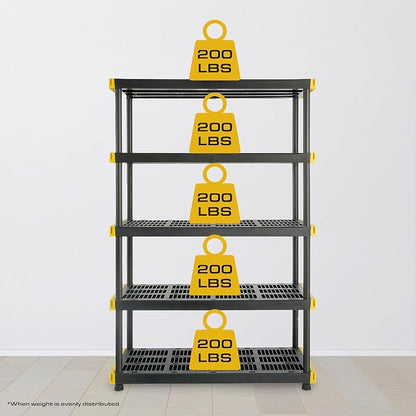 CX 5-Tier Heavy Duty Plastic Storage Shelves - Image 4