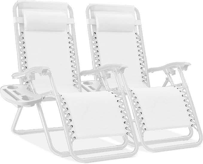 Best Choice Products Set of 2 Adjustable Steel Mesh Zero Gravity Lounge Chair by Unknown