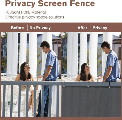 Sunny Guard Customized 3'x12' Dark Grey Balcony Privacy Screen,90% Shade Apartments Fence Cover,Heavy Duty Mesh Windscreen for Deck,Outdoor,Backyard,Patio