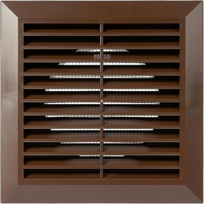 Brown 4" Inch Ventilation Grille - Inside/Outside use - (Flange 3.9"Ø/Cover 6.7"x6.7") - Air Vent Louver - Exhaust Hood - Available 3 Sizes / 4 Colors, Brown