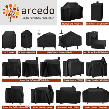Arcedo Grill Cover Compatible with Pit Boss Memphis Ultimate and Smoke Hollow 4 in 1 Gas Charcoal Combo Grill, Heavy Duty Waterproof 75 Inch All Weather Protection Outdoor BBQ Cover