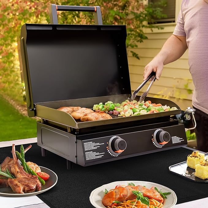 24x36in Heat Resistant Grill Mats for Outdoor Grill to Protect Your Prep Table and Outdoor Grill Table - Fire Proof & Water Proof & Oil Proof BBQ Mat - Black (1mm)