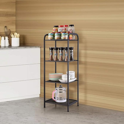 MAX Houser 4 Tier Standing Shelf Units Storage Rack, Charcoal Gray | Industrial - Image 2