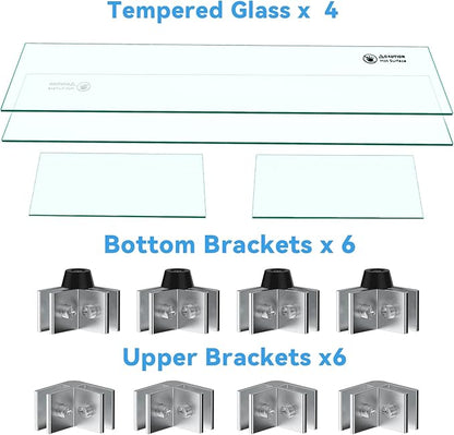 Skyflame Linear Fire Pit Wind Guard – 40.5" x 12.5" Thick Tempered Glass Firepit Screen/Clear Shields for Propane Fire Pit Table