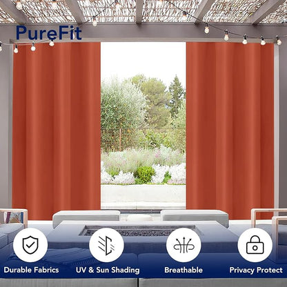 PureFit Outdoor Curtains for Patio Waterproof Weatherproof Outside Curtains | - Image 3