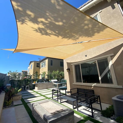 Sun Shade Sail 16' x 16' x 16' Sand Triangle Shade Canopy | Outdoor sun shade - Image 2