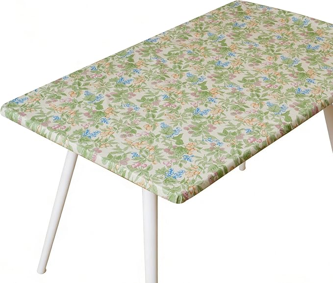 Rectangle Picnic Table Cloth, Elastic Waterproof Fitted Vinyl Tablecloths for 8 Foot Tables, Wipeable Flannel Backed Table Covers for Dining, Camping, Outdoor(Mulberry,30"x96")