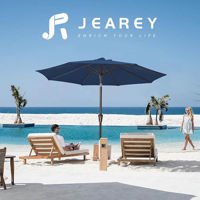 JEAREY 9FT Outdoor Patio Umbrella, Market Umbrella - Image 6