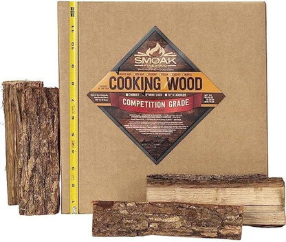 Smoak Firewood's Cooking Mini Splits - USDA Certified Kiln Dried Pizza Oven, Grilling, Smoking, BBQing Wood (8-Inch Pieces, 25-30lbs 1728 Cubic in - Pecan)