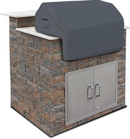 Covers & all Built-in Outdoor Grill Cover, Durable 12 Oz Waterproof Cover Max Material with Air Pocket & Elastic for Snug Fit (32" W x 26" D x 24" H Inches, Grey)