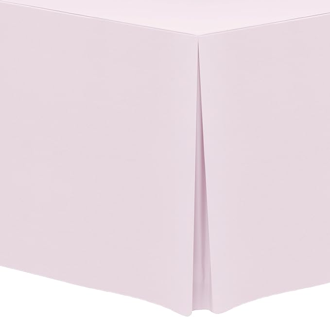 Ultimate Textile -2 Pack- 5 ft. Fitted Polyester Tablecloth - Fits 30 x 60-Inch Banquet and Folding Rectangular Tables - 42" H, Blush Ice Pink