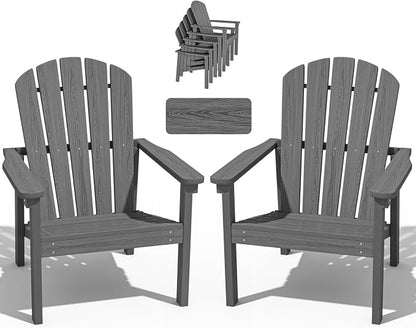 Stackable Adirondack Chairs Set of 2, Compact HDPE by nevilywood