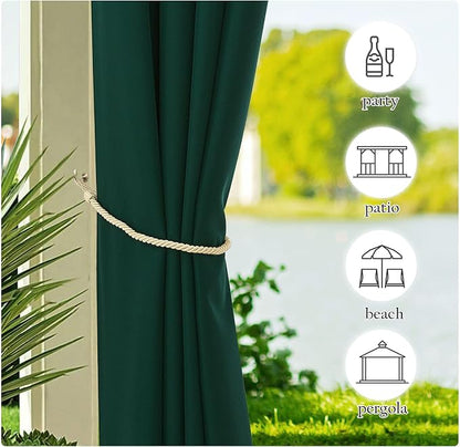 NICETOWN 4 Panels Patio Outdoor Curtains 95 inch Length, Home Fashion Silver - Image 5